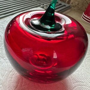 Red Glass Apple Decor